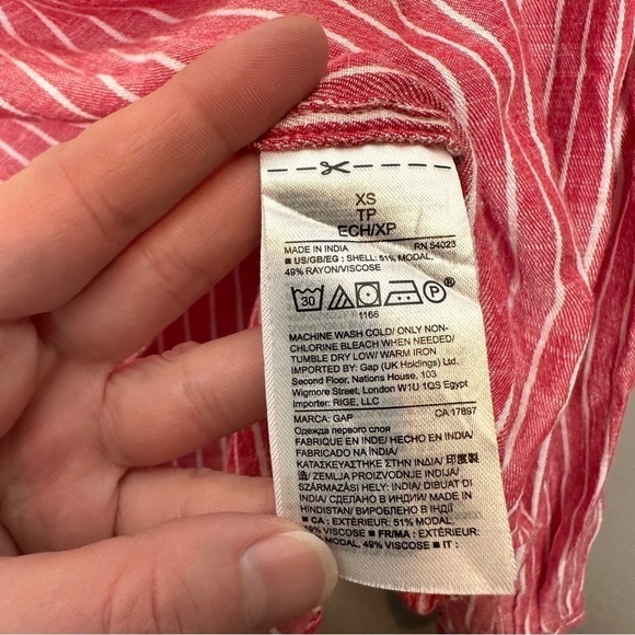 Gap striped lightweight long sleeve blouse - Picture 4 of 6
